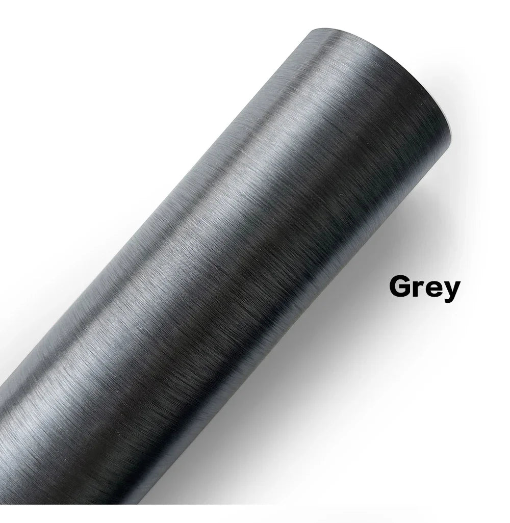Car Stickers Black Grey Silver Brushed Aluminum  Vinyl Wrap Film Metallic Car Wrap Foil Sticker For Car Motorcycle Computer Skin
