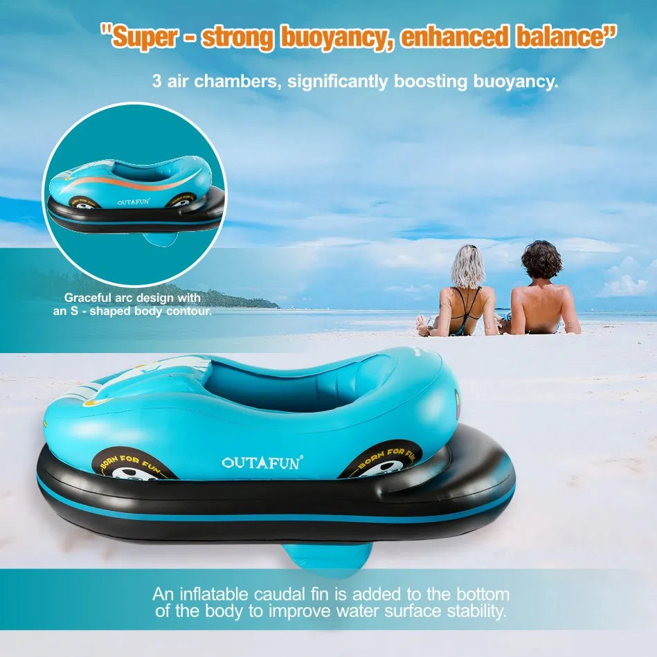 Inflatable Bumper Car Motorized Pool Float with Lake Float Tube PVC Material 1 Passenger Adult Pool Toy Water Amusement
