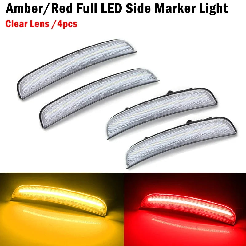 Front Rear Fender Side Marker Lights For Dodge Charger 2015 2016 2017 2018 2019 2020 2021 LED Turn Signal Lights Parking Lights