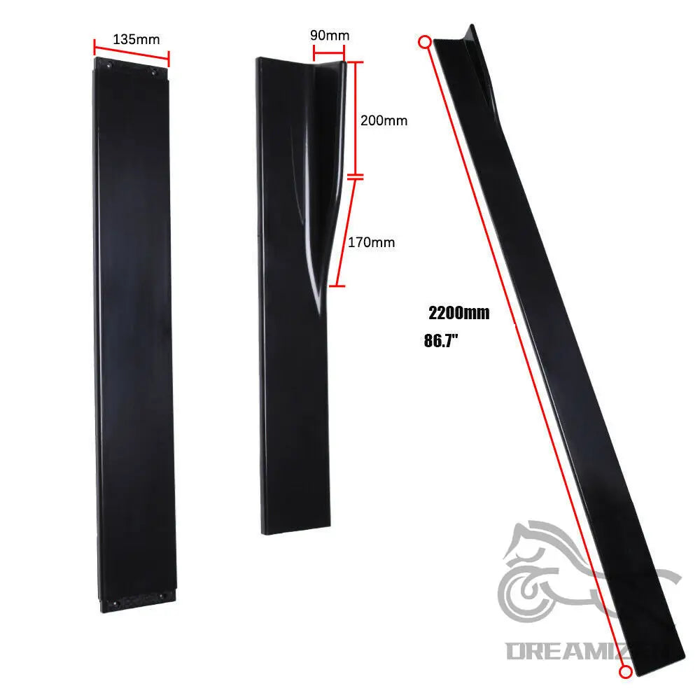 6PCS 2.2m Universal Side Skirt Extension Rocker Plate Lip Separator Bumper For Dodge Charger SRT SXT RT For Audi A3 S3 A4 S4 A5