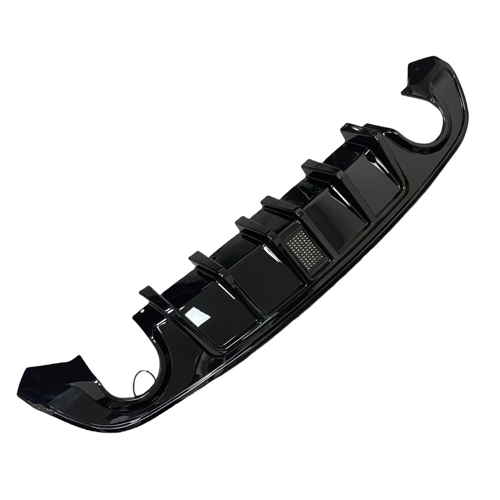 Gloss Black Car Rear Bumper Diffuser Splitter For Dodge Charger SRT Daytona GT R/T 2015-2023 With Brake LED Light Tuning BodyKit