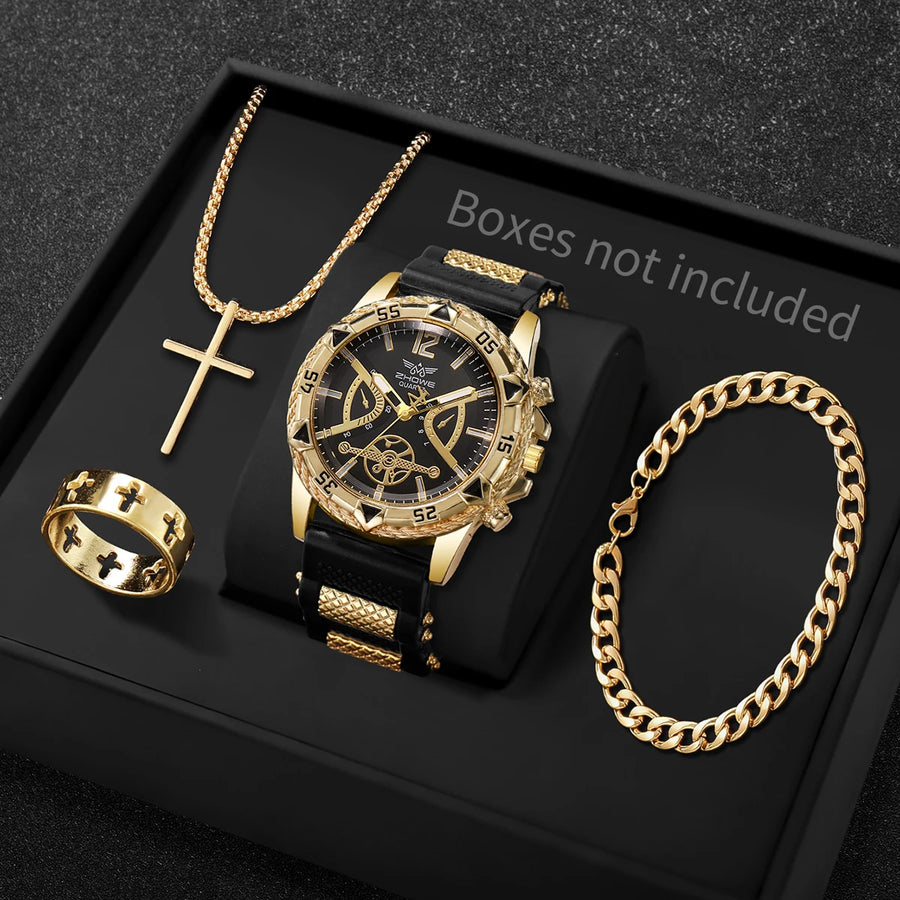 4PCS Men Business Quartz Watch