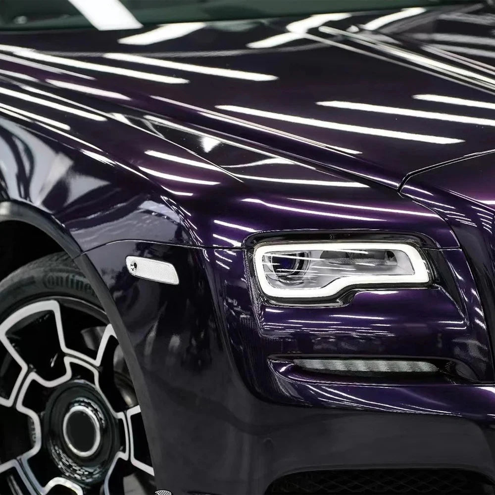 Car Sticker Wrapping Vinyl Film Metallic Midnight Purple Color Change PET Bubble Free Film Car Accessories PVC Auto Decals