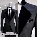 Formal Man Tuxedos Jacquard 2 Piece Set Jacket Pants Men Suit Classic Fit Single Breasted Evening Wedding Groom Customized