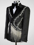 Luxury Beading Wedding Tuxedos 1 Piece Set Jacket Double Breasted Men Suit Designer Crystal Groom Blazers Customized
