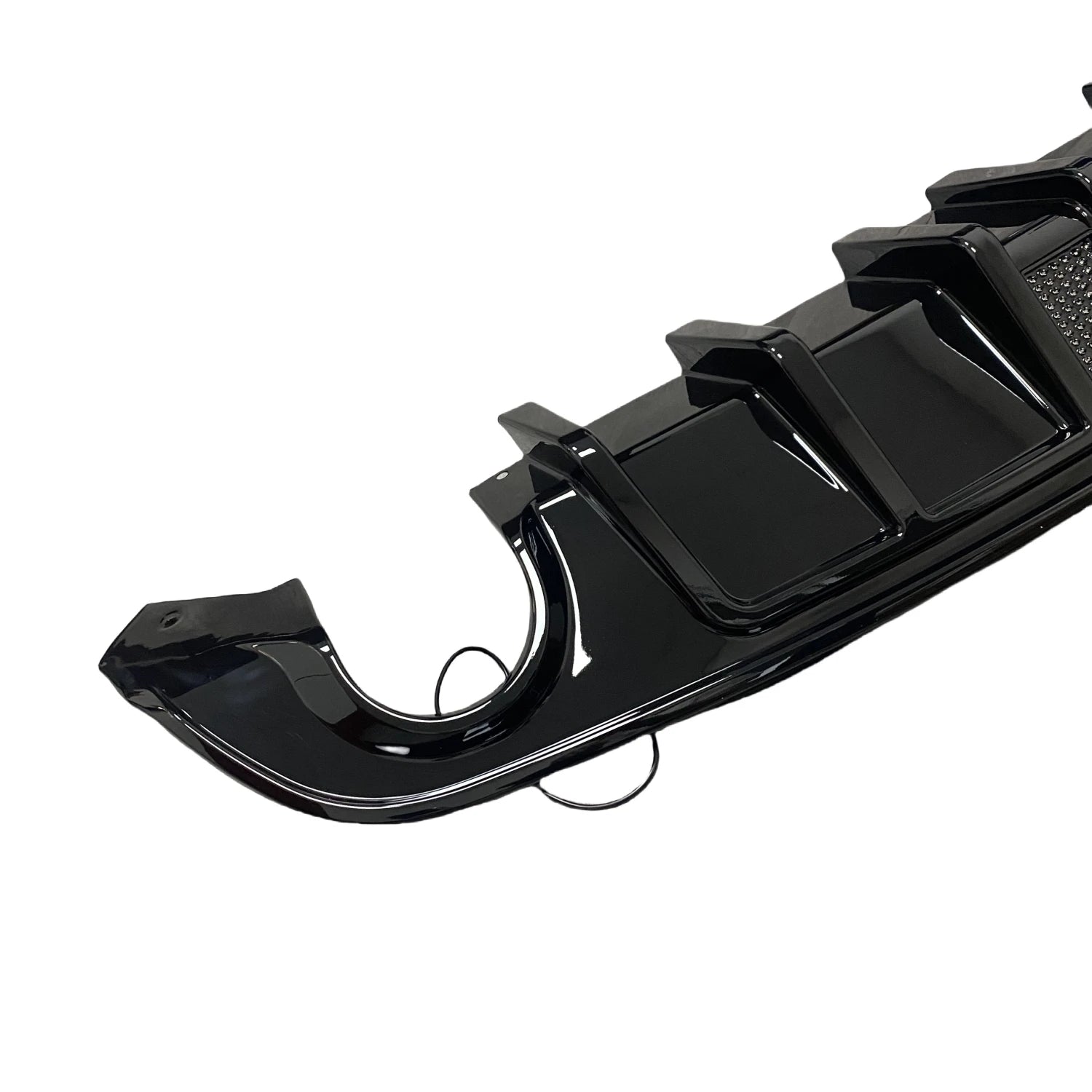 Gloss Black Car Rear Bumper Diffuser Splitter For Dodge Charger SRT Daytona GT R/T 2015-2023 With Brake LED Light Tuning BodyKit