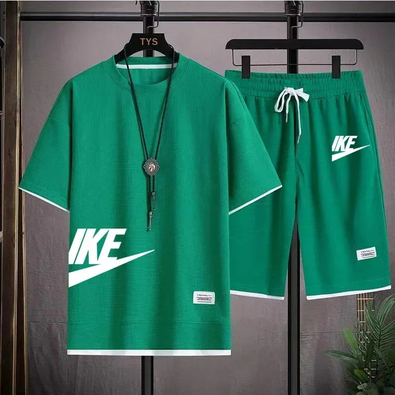 men's sportswear set, short-sleeved T-shirt