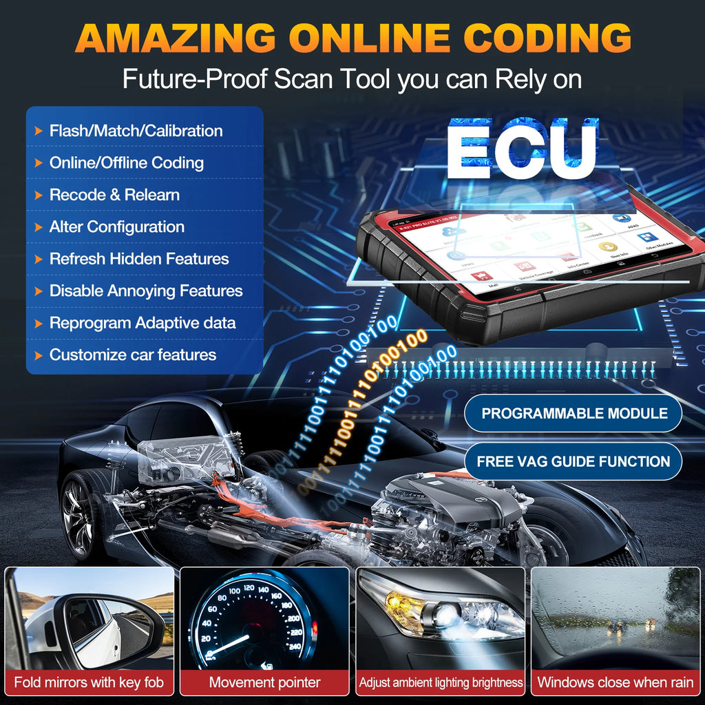 2026 LAUNCH X431 PRO Elite Bidirectional Scan Tool, 32+ Services, ECU Coding, All-in-One Full System Diagnostic Scanner