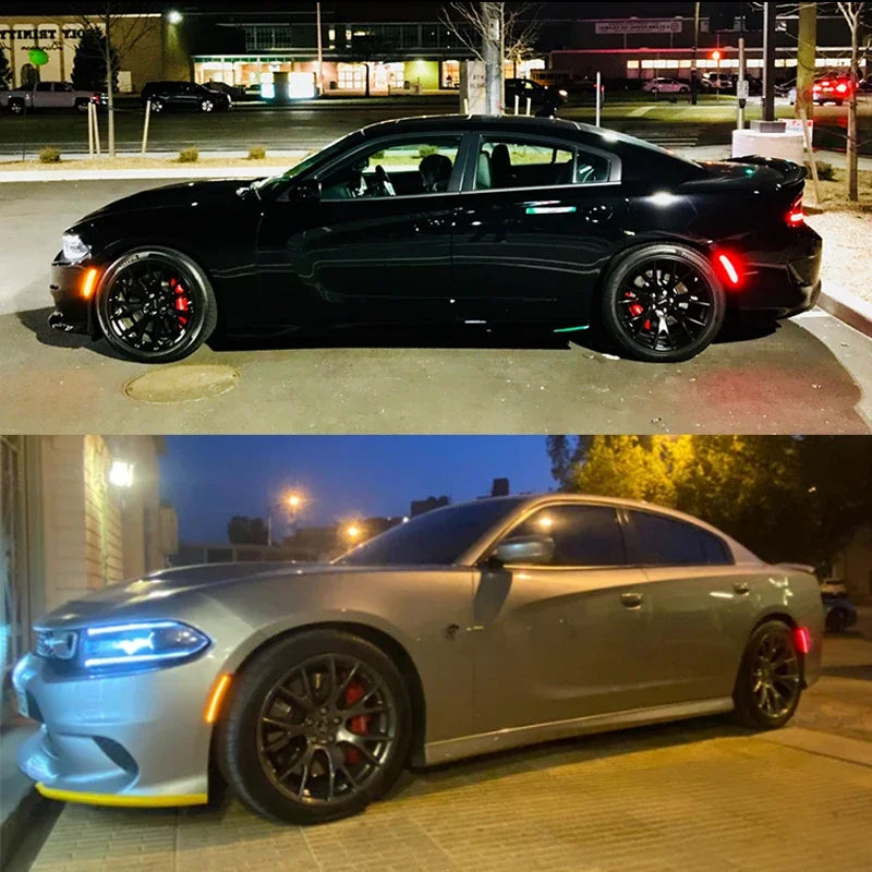 Front Rear Fender Side Marker Lights For Dodge Charger 2015 2016 2017 2018 2019 2020 2021 LED Turn Signal Lights Parking Lights