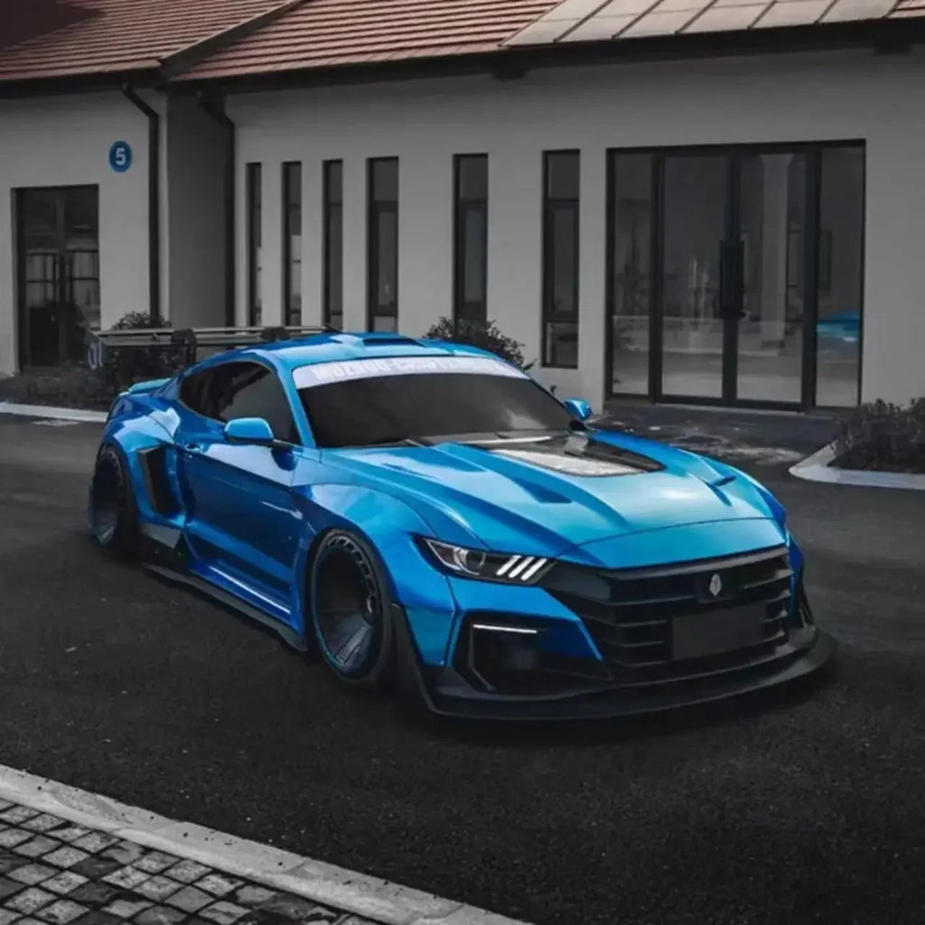 Dawn Style Wide Body kit for Ford Mustang 2018-2022 Car Front Bumpers Fender Flares Honnet Hood Rear Spoiler Wing Bodykit