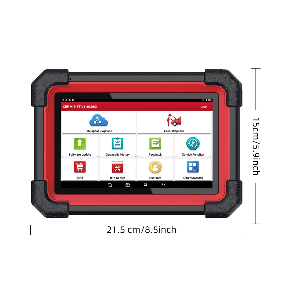 LAUNCH X431 CRP919E BT Car Diagnostic Tools CAN FD DOIP ALL Systems ECU Coding Bi-directional 35 Resets DBScar VII Auto Scanner