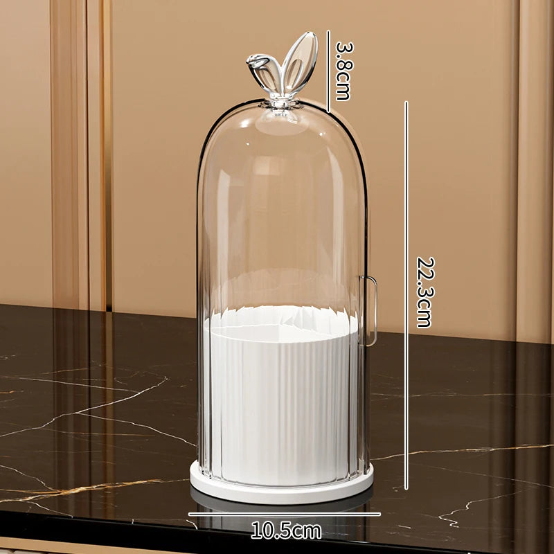 360° Rotating Makeup Brush Holder Cosmetic, Lipstick, Eyebrow Pencil, Eye Shadow Organizer with Clear Lid Dustproof, Waterproof