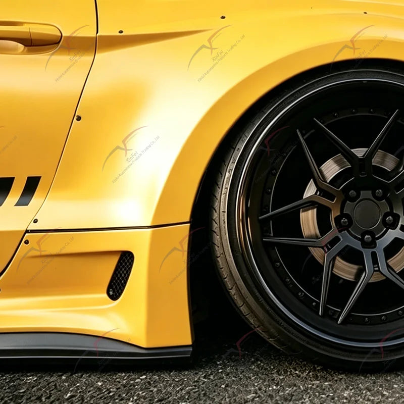 For Ford Mustang GT500 Upgrade GTD Style Wide Body Kit Car Bumpers Hood Side Skirt Fender Rear Diffuser Rear Spoiler