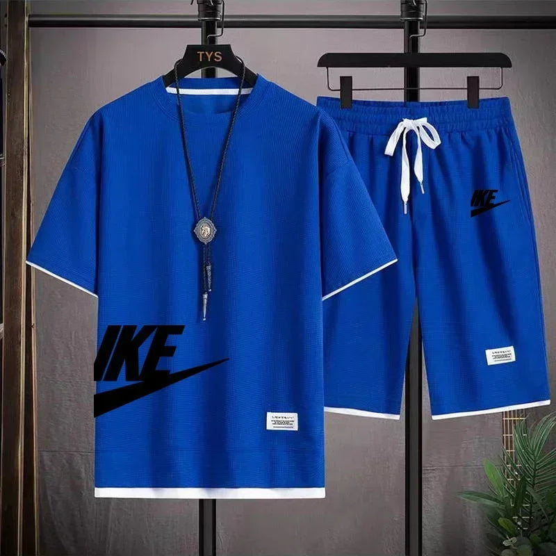 men's sportswear set, short-sleeved T-shirt