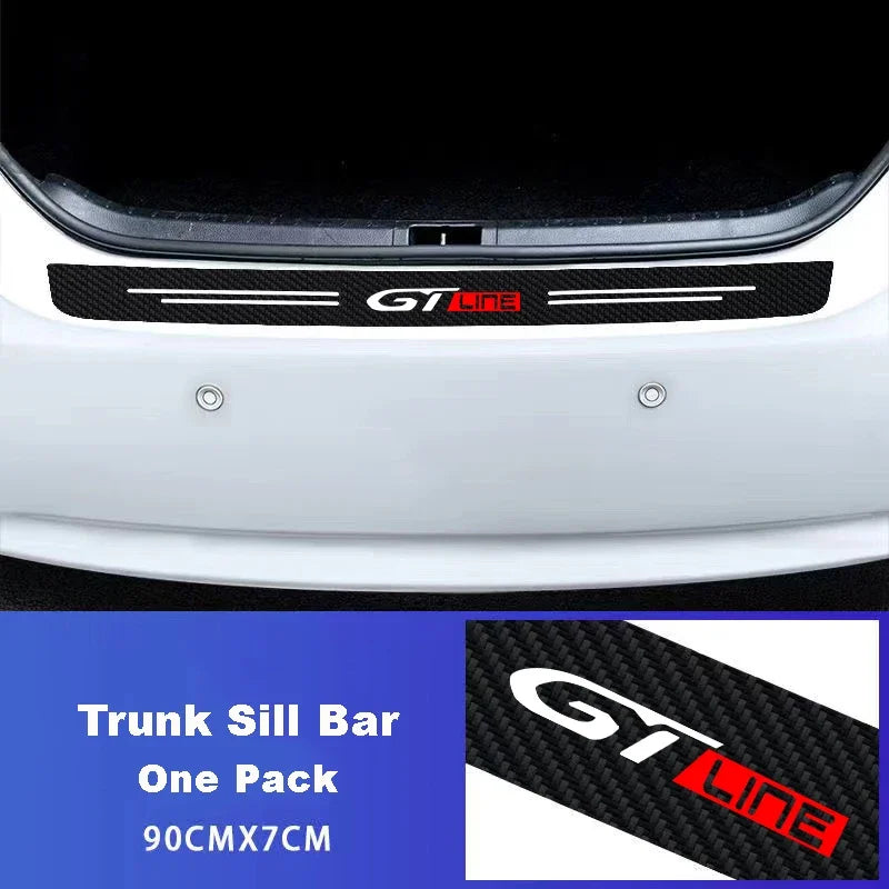 Carbon Fiber Car Door Sill Sticker Auto Door Threshold Protector Strip For Peugeot GT GTi GT Line 508 5008 3008 208 2008 308 206