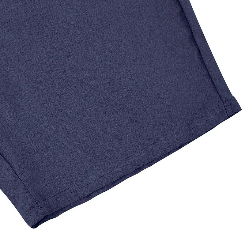 Men's Linen Sleeveless Hooded Shirt and Shorts Set