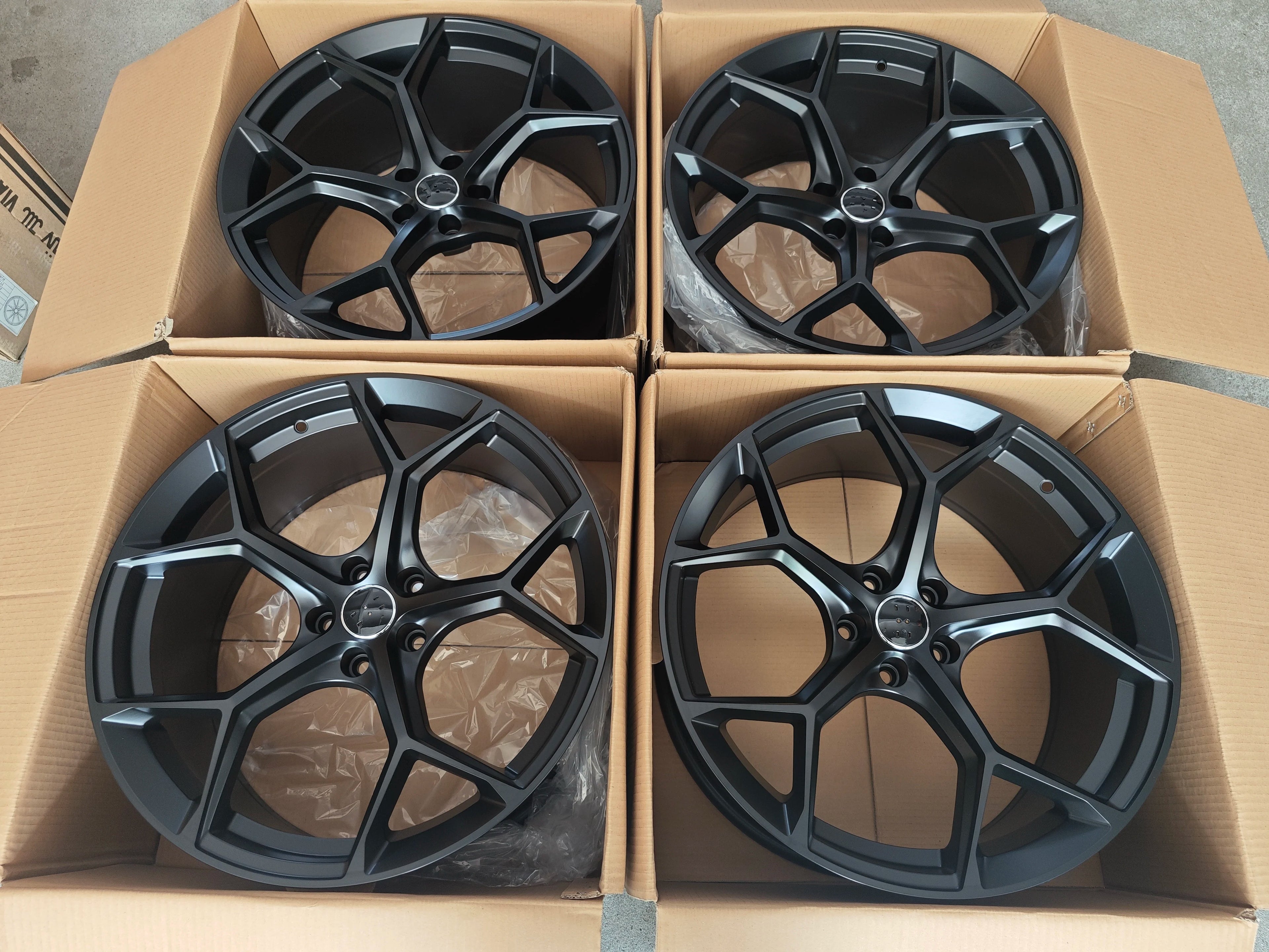 TP Good Price Muti Spoke Alloy Sport Car Wheel 20*9j ET 25/30 PCD 5X112 Satin Black Wheel Rim for Audi RS7 RS6 A5 A8 A6