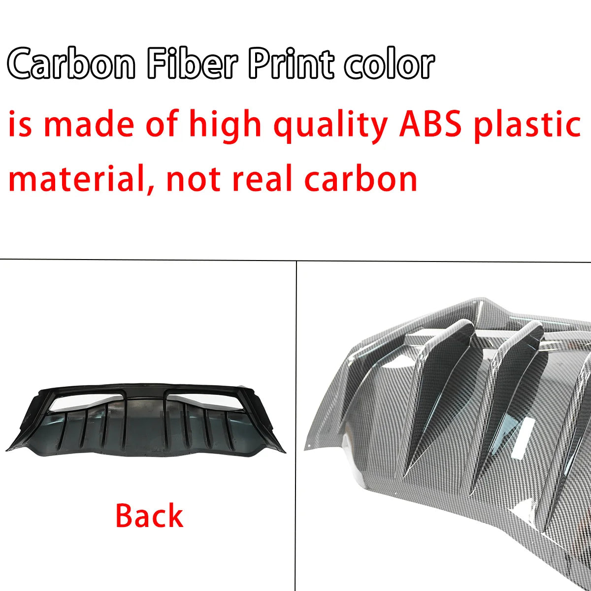 For Chevrolet Corvette C8 2020-2025 NINTE Style Rear Bumper Diffuser Non-Widebody Glossy Black Cars Accessories Body Kit