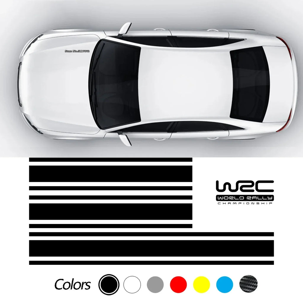 Car Body Sticker Racing Rally Sport Decal Hood Roof Rear Trunk Long Stripe Racing Sports Vinyl Universal Styling