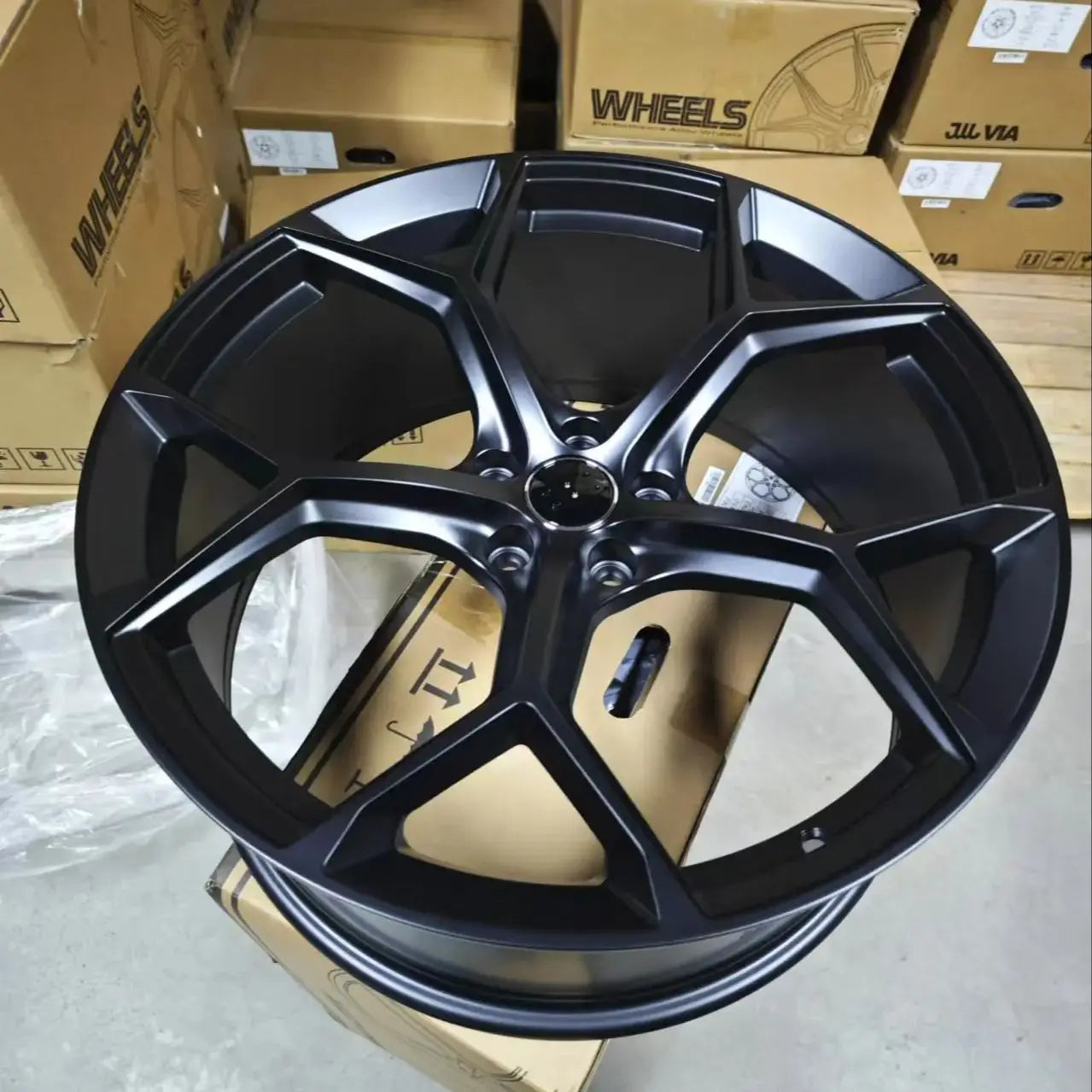 TP Good Price Muti Spoke Alloy Sport Car Wheel 20*9j ET 25/30 PCD 5X112 Satin Black Wheel Rim for Audi RS7 RS6 A5 A8 A6