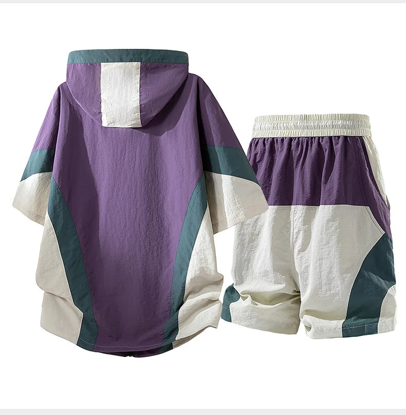 Summer Style Quick-Drying Shirt and Shorts Set for Men
