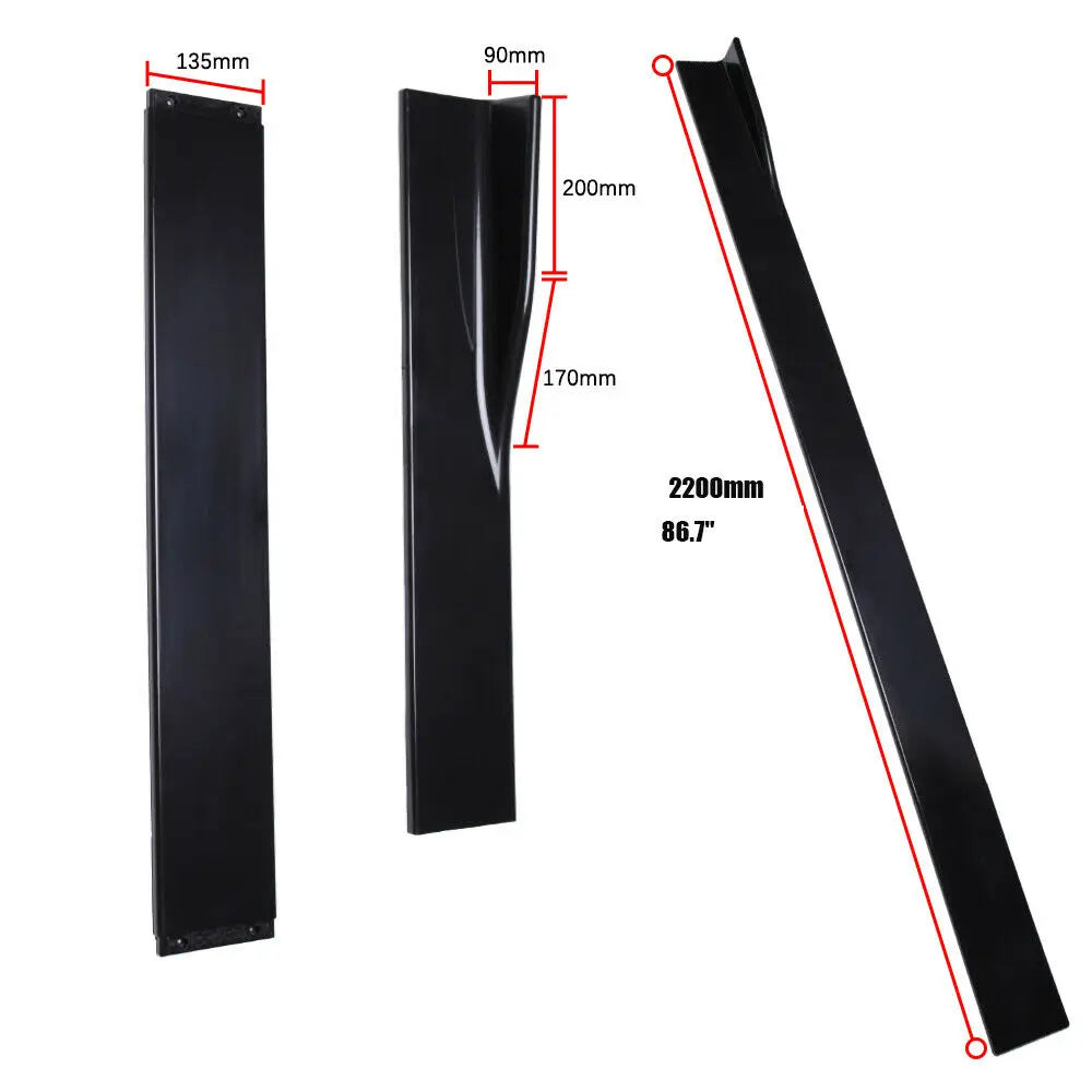 6PCS 2.2m Universal Side Skirt Extension Rocker Plate Lip Separator Bumper For Dodge Charger SRT SXT RT For Audi A3 S3 A4 S4 A5