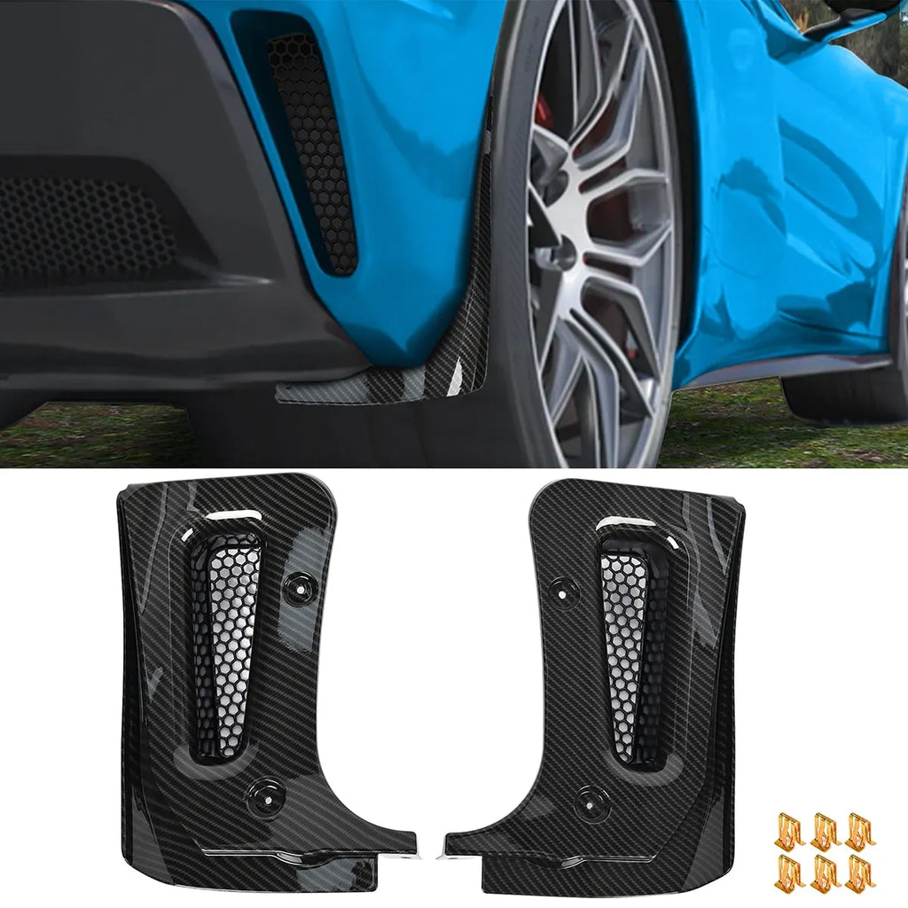 Car Rear Mudguard Extended Body Kit Flaps Guards Carbon Fiber Black For Chevrolet Corvette C8 Z06 E-Ray Coupe HTC 2023 2024