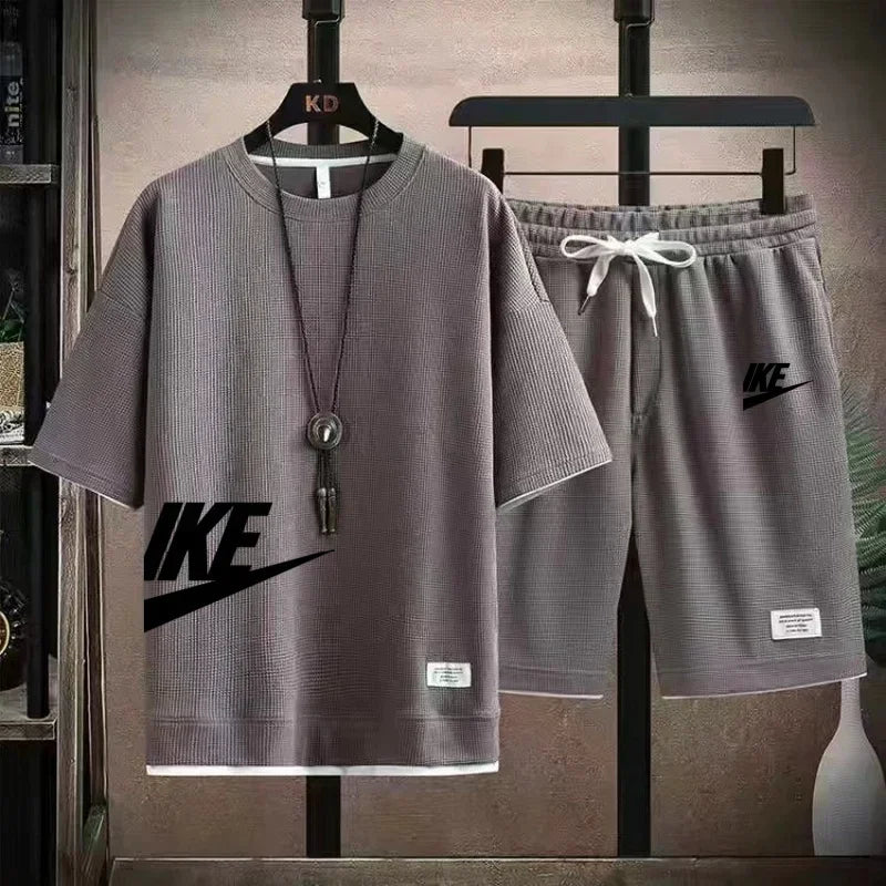 men's sportswear set, short-sleeved T-shirt