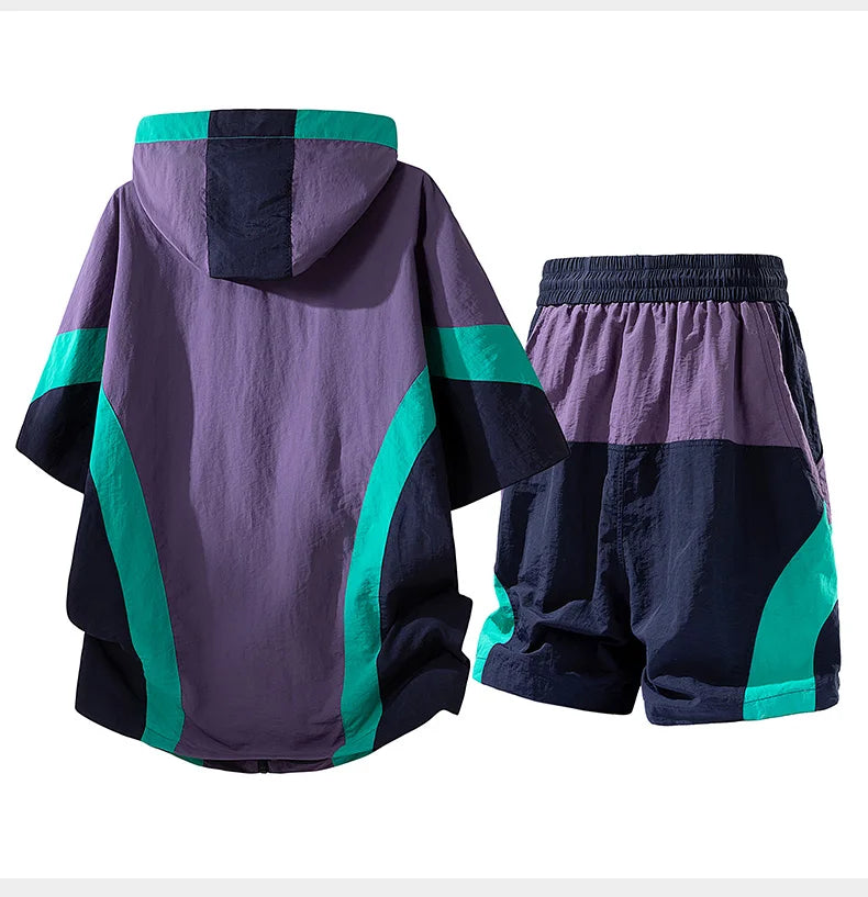 Summer Style Quick-Drying Shirt and Shorts Set for Men