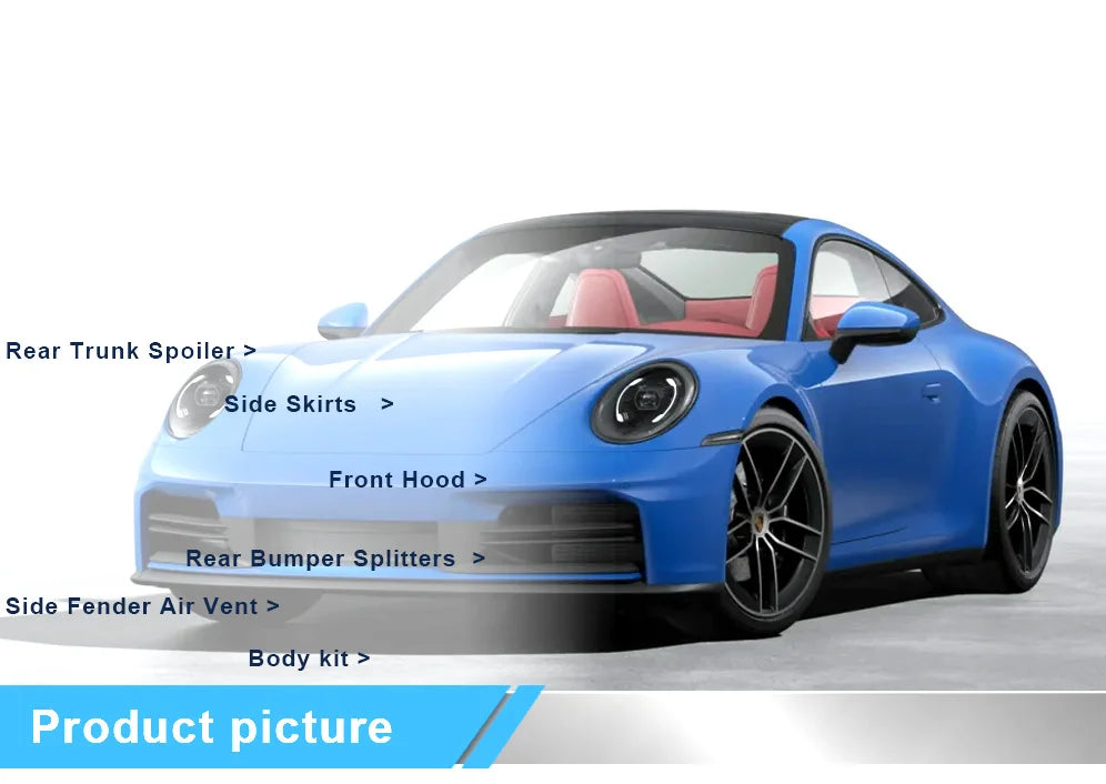 Carbon Fiber Front Fender Flares for Porsche 911 992 2021-2024 Side Fenders Air Vent Cover Trims Car Accessories