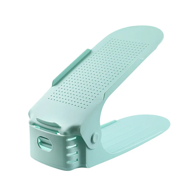 1/4/10 Pcs Shoe Organiser Plastic Adjustable Height Shoe Shelf Top and bottom compartment design Save space in your shoe cabinet