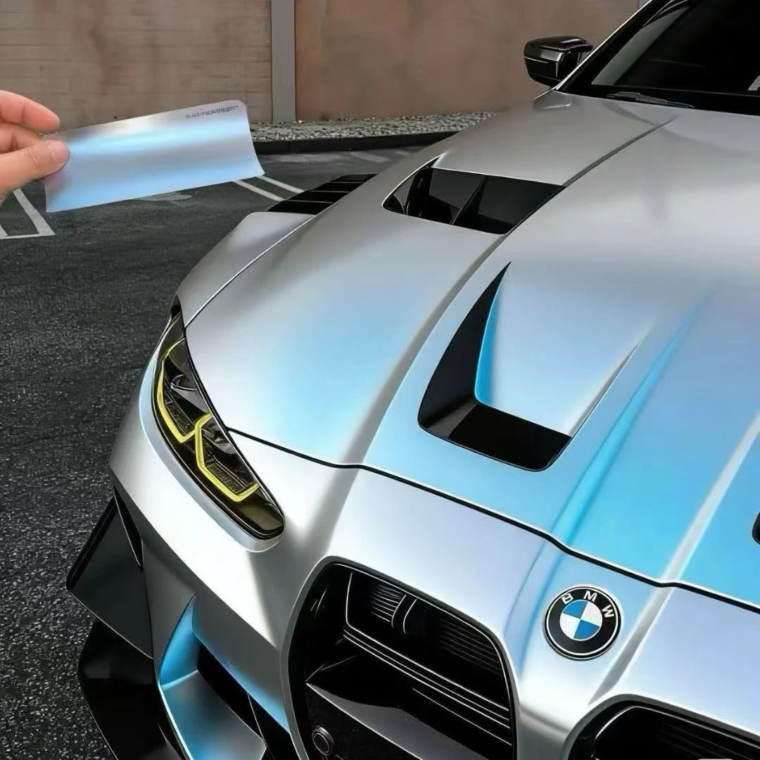 PET Liner Weatherproof Vinyl Wrap Metallic Blue Vinyl Unique Car Wrap Solutions