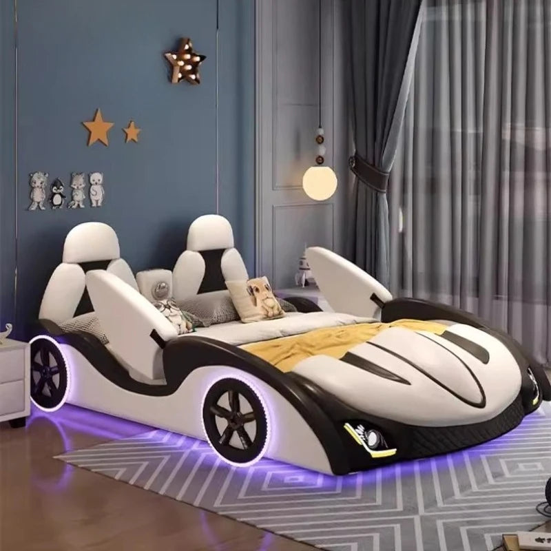 With lights and sound system 120x200 150x200 180x200 cm Sports car bed bedroom furniture Bed bases and frames Double beds