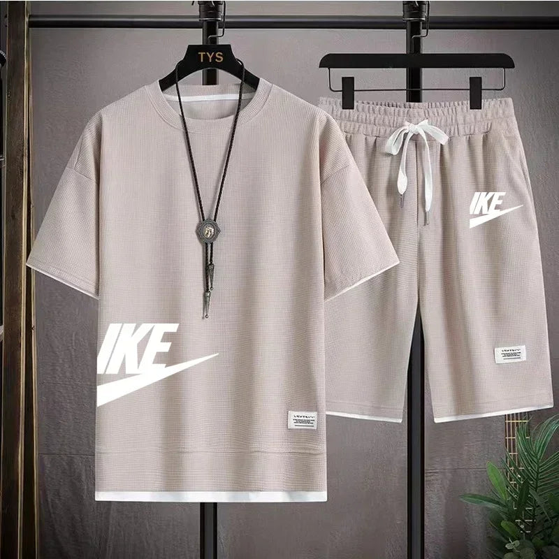men's sportswear set, short-sleeved T-shirt