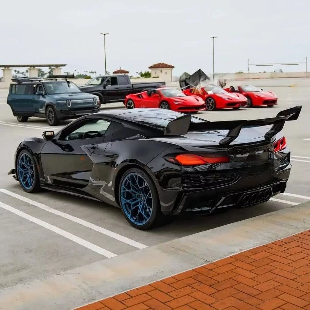 Suitable for C8 ZR1 Rear Wing: High-quality Dry Carbon Fiber  for the Car Body Kit