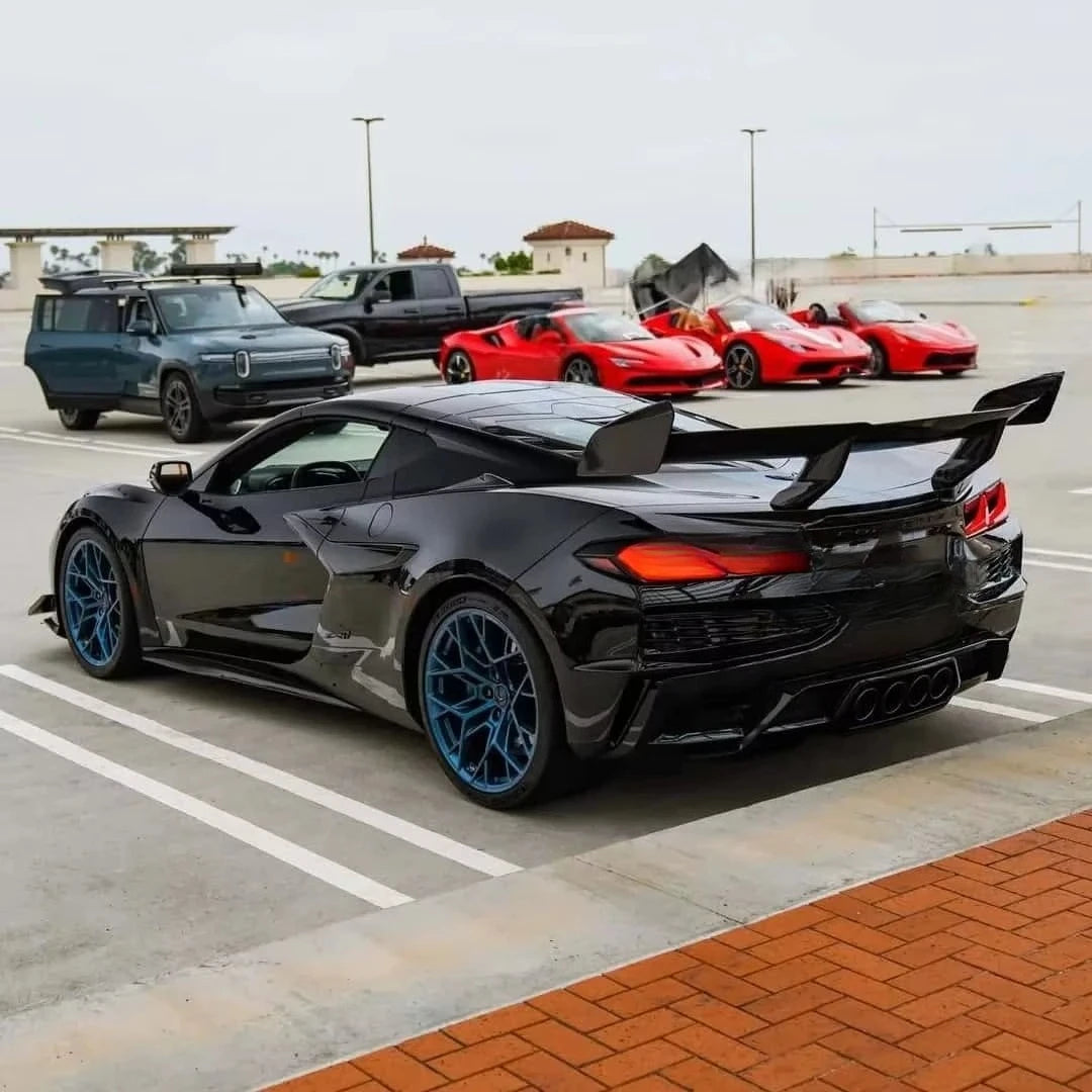 Suitable for C8 ZR1 Rear Wing: High-quality Dry Carbon Fiber  for the Car Body Kit