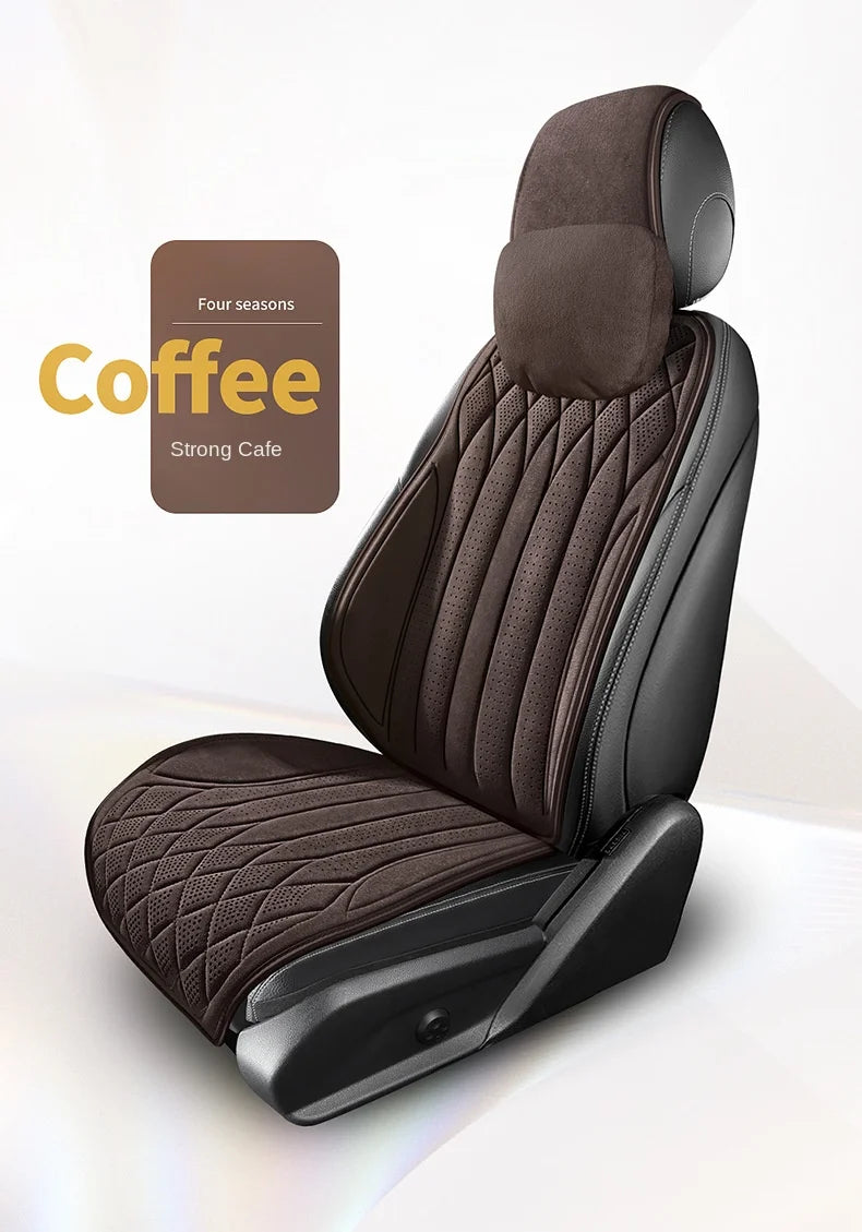 Car Suede Seats Protection Universal Car Seat Cover All Season Breathable High Quality Perforated Latex Suede SUV Seat Covers