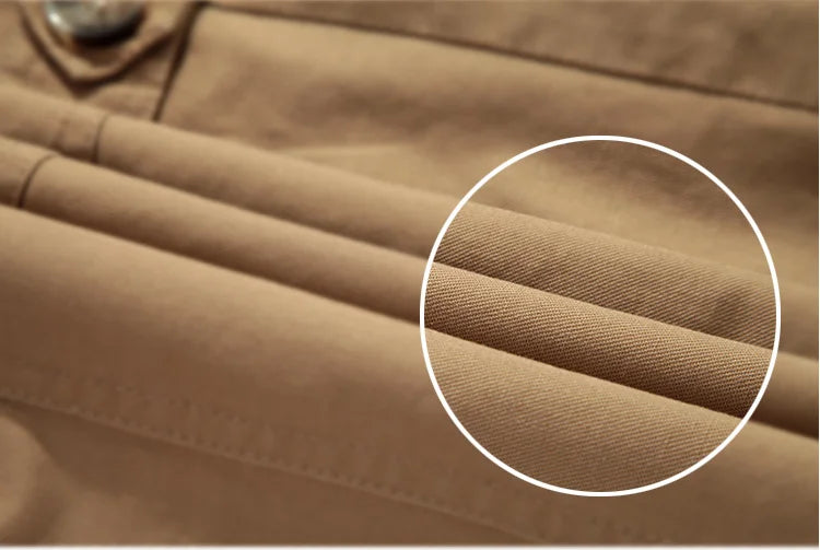 Men's Khaki Long-Sleeve Fleece-Lined Jacket, New Winter Style Collared Warm Coat,