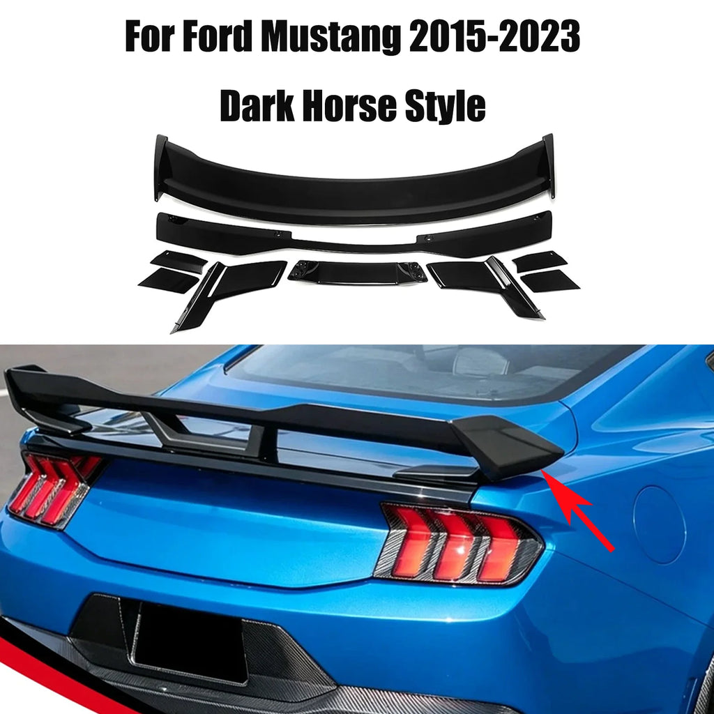For Ford Mustang GT Ecoboost Shelby GT500 GT350 2-Door Coupe 2015-2023 Rear Bumper Tail Wing Spoiler Trunk Lip Carbon Look