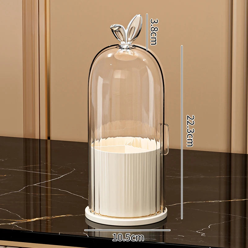 360° Rotating Makeup Brush Holder Cosmetic, Lipstick, Eyebrow Pencil, Eye Shadow Organizer with Clear Lid Dustproof, Waterproof
