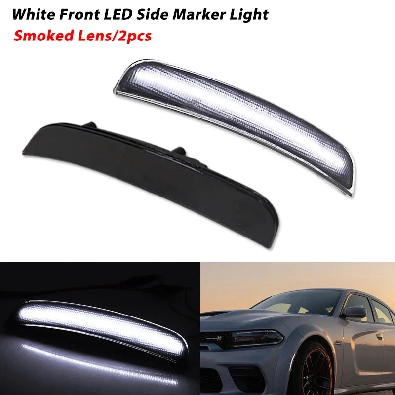 Front Rear Fender Side Marker Lights For Dodge Charger 2015 2016 2017 2018 2019 2020 2021 LED Turn Signal Lights Parking Lights