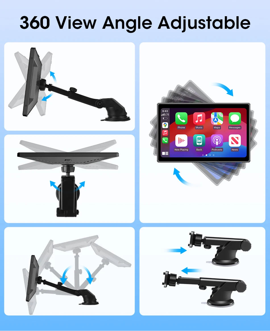 7/8/9'' Support Orientation & Portrait Car Mirror Radio Wireless Carplay Android Auto Multimedia Video Player Universal Screen
