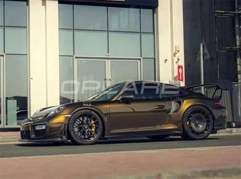 Highest quality PET glossy metallic Midnight gold vinyl wrap