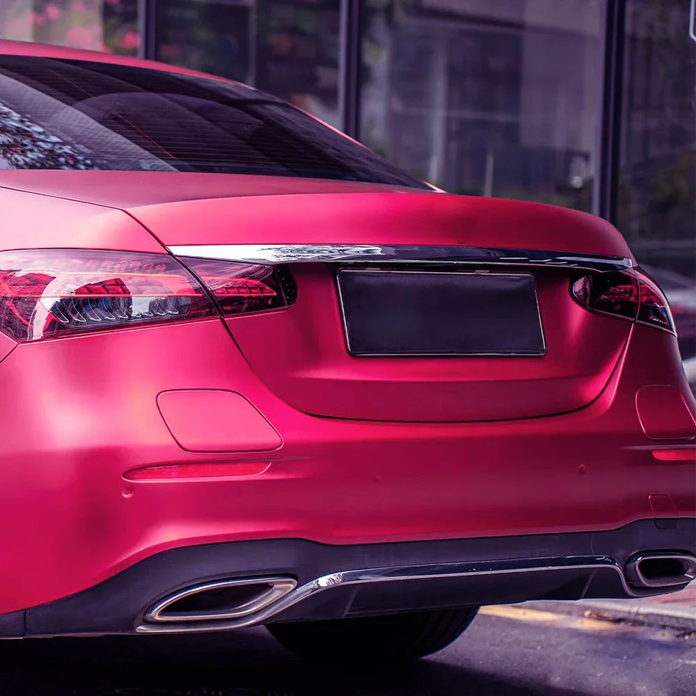 Matte Satin Ice Film Rose Red Car Wrap Stickers Color Change Vinyl Film Bubble Free Auto Decals Wrapping Sticker Car Accessories